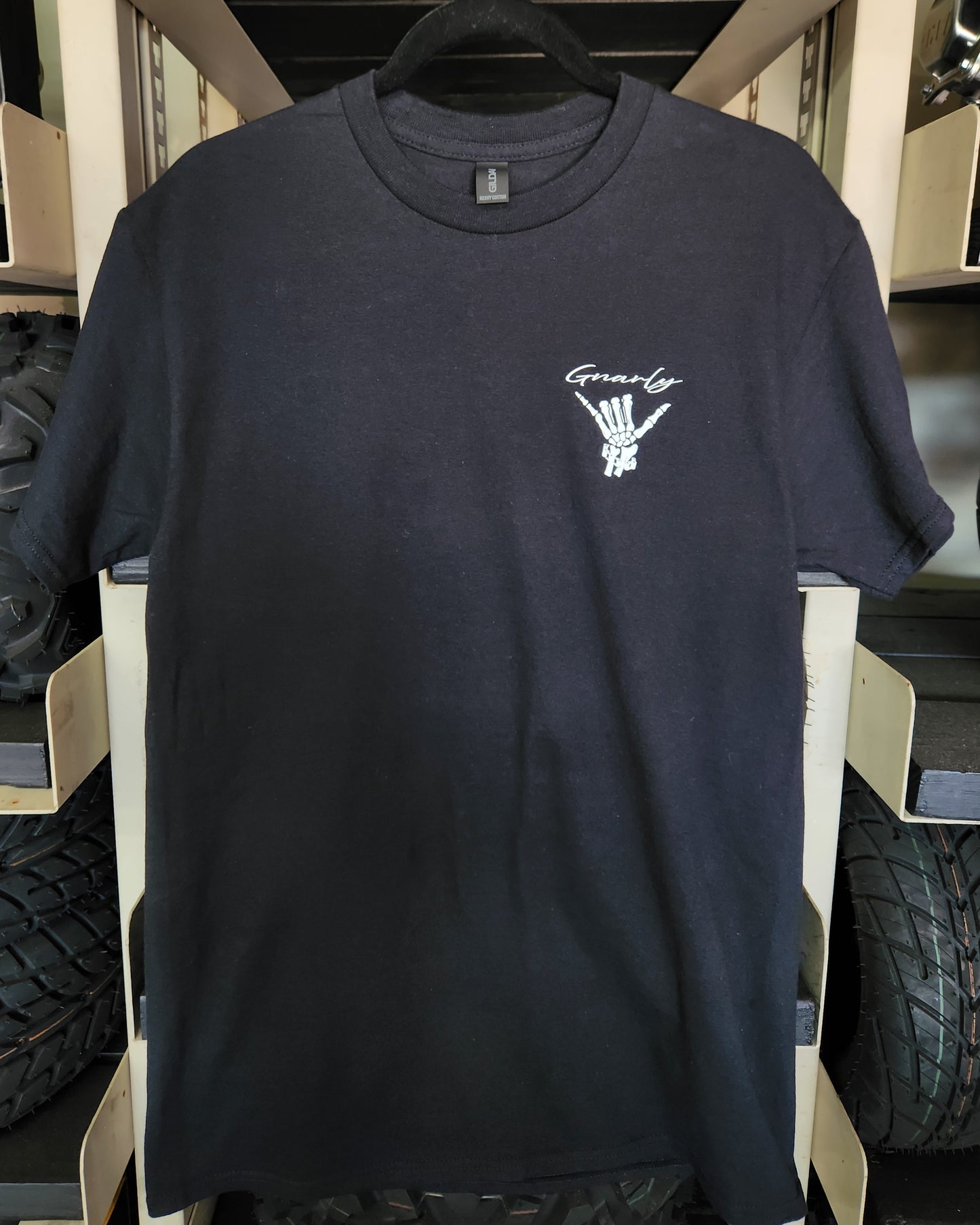 Dude Doing Wheelie Black and White Tee