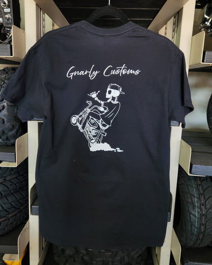 Dude Doing Wheelie Black and White Tee